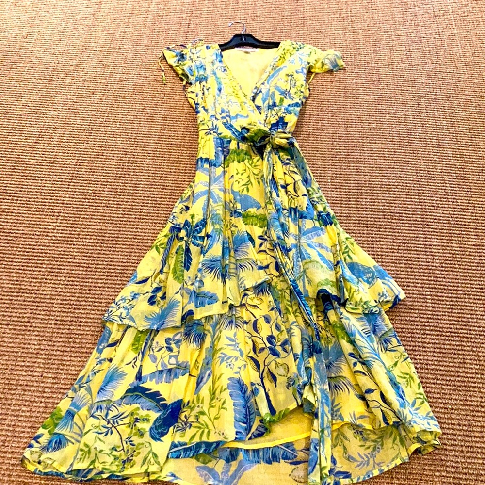Banjanan chinoiserie print yellow dress